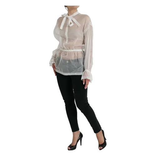 Seidenmischung Langarmbluse - Dolce & Gabbana - Modalova