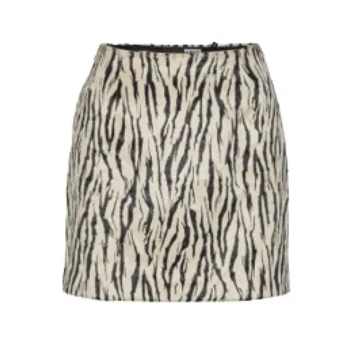 High-waisted faux fur printed skirt - Rotate Birger Christensen - Modalova