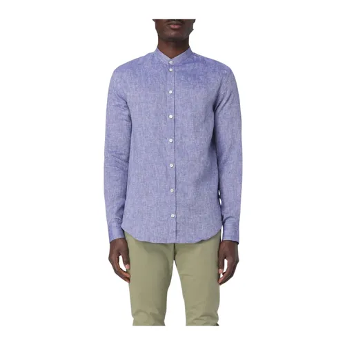 Mandarinkragen Leinenhemd Stilvolle Wahl - Emporio Armani - Modalova