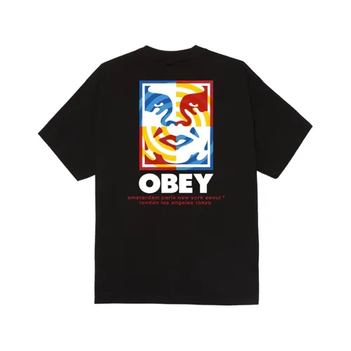 Iconic Cotton Tee with Back Print - Obey - Modalova