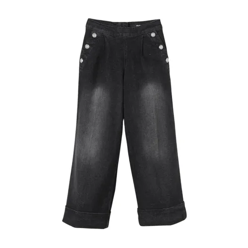 Kids Grey Wide Leg Jeans - Balmain - Modalova