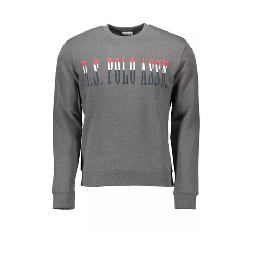 Sudadera de algodn gris con estampado de logo - U.s. Polo Assn. - Modalova
