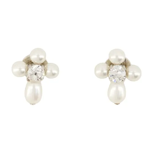 Baroque Pearl Crystal Earrings - White - Simone Rocha - Modalova