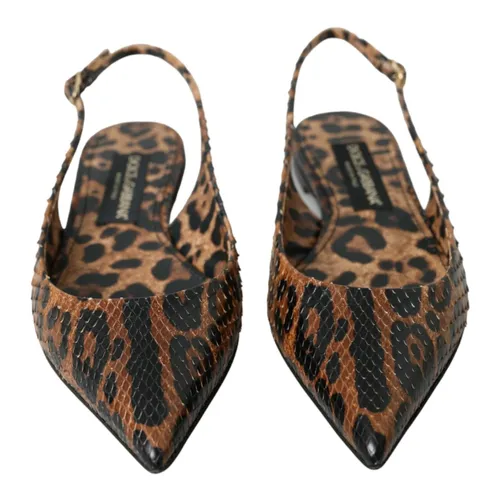 Leopard Exotic Skin Slingback Shoes - Dolce & Gabbana - Modalova