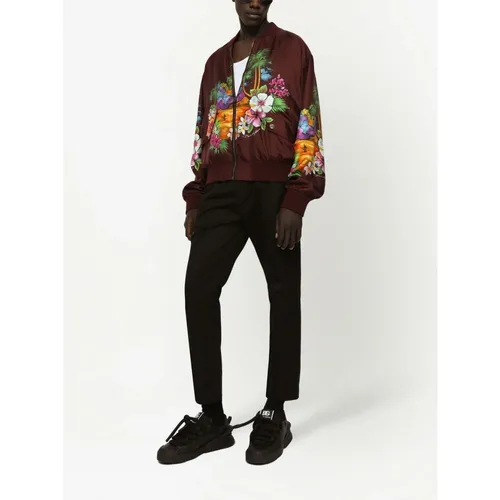 Multicolour Stretch Jersey Jacket - Dolce & Gabbana - Modalova