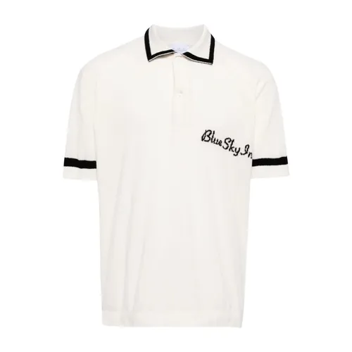 Embroidered Knitted Polo Shirt - Blue Sky Inn - Modalova