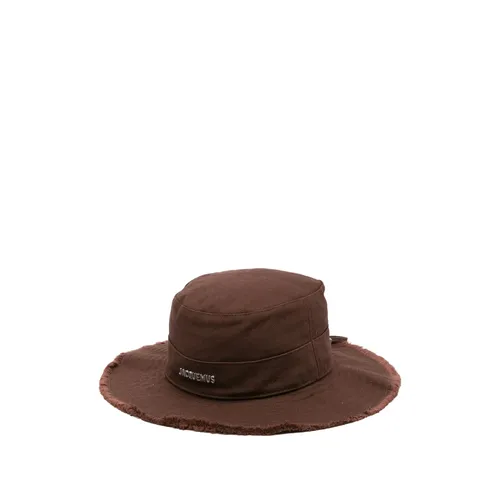 Brauner Hut mit Logo und Zugband - Jacquemus - Modalova