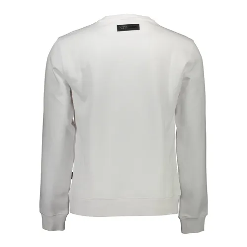 White Long Sleeve Crewneck Sweatshirt Print - Plein Sport - Modalova