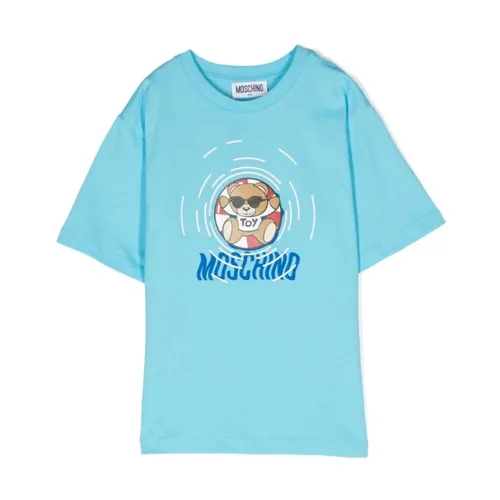 Blue Short Sleeve Kids T-Shirt - Moschino - Modalova