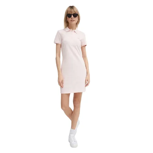 Rosa Strickkleid Kurzarm Kragen - Lacoste - Modalova