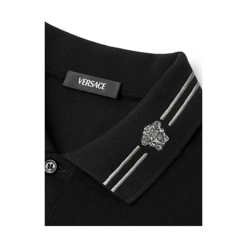 Front Button Placket Polo - Versace - Modalova
