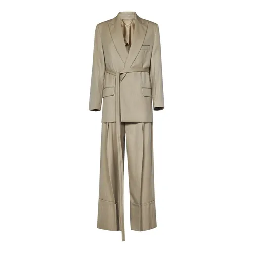 Beige Belted Blazer Dress - Victoria Beckham - Modalova