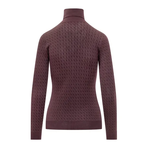 Wool-Blend Turtleneck Sweater - Elisabetta Franchi - Modalova