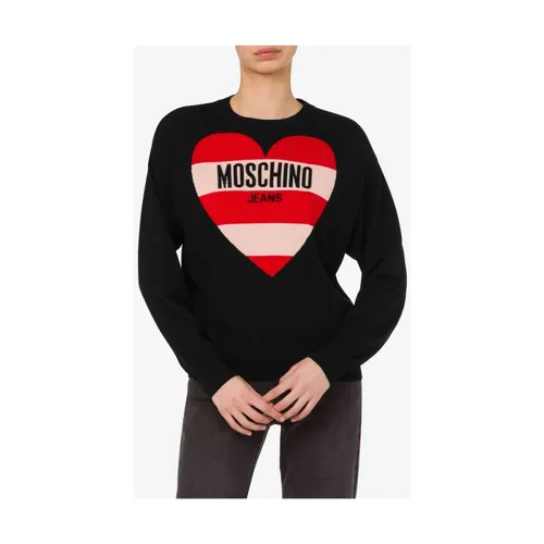 Intarsia Wool Pullover - Moschino - Modalova
