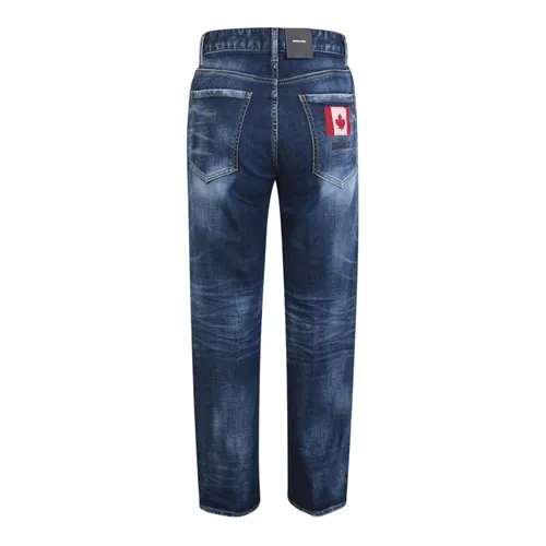 Blue Jeans with Distressed Effect - Dsquared2 - Modalova
