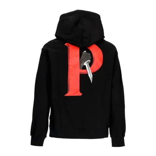 Black Crime Hoodie with Kangaroo Pocket - Propaganda - Modalova