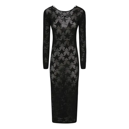 Schwarzes Sternenstickerei-Strickkleid - Akep - Modalova