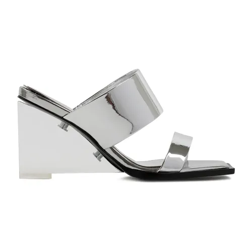 Silberne Metallic-Sandalen mit Glasplattform - Alexander McQueen - Modalova