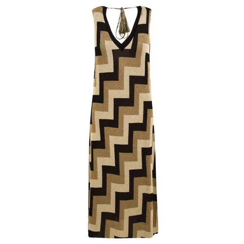 Zig-Zag Jacquard Lurex Kleid - Akep - Modalova
