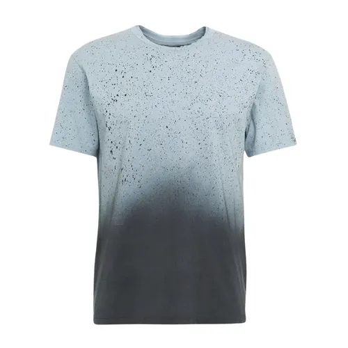 Double Edge Crew Neck T-shirt with Half Sleeve Painting - Mauro Grifoni - Modalova