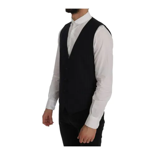 Blue Pinstripe Waistcoat - Dolce & Gabbana - Modalova