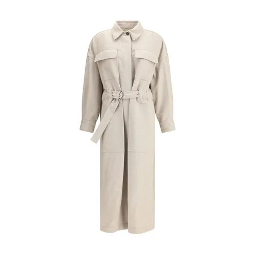 Coats > Belted Coats - - Brunello Cucinelli - Modalova