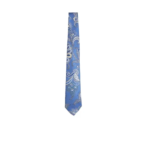 Blue Floral Paisley Silk Tie - Etro - Modalova