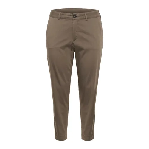 Braune Cropped Chino Hose - Kaffe Curve - Modalova