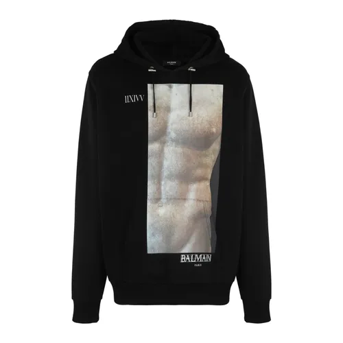 Statue print hoodie - Balmain - Modalova