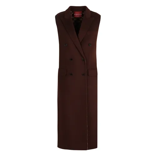 Wool Double-Breasted Coat - Gucci - Modalova