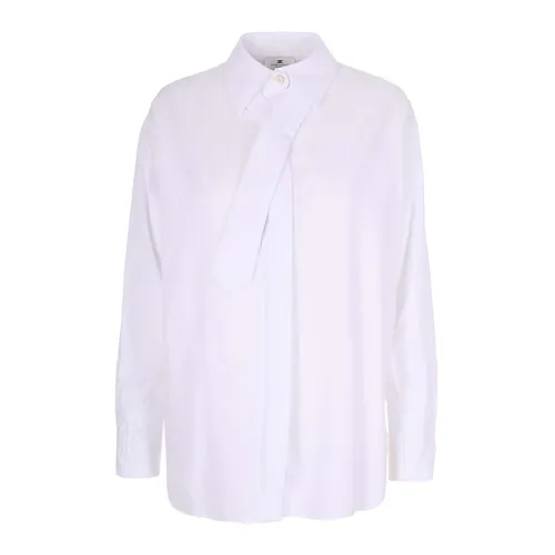 Camicia bianca con cravatta - Elisabetta Franchi - Modalova