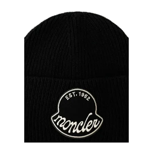 Black Wool Winter Hat - Moncler - Modalova