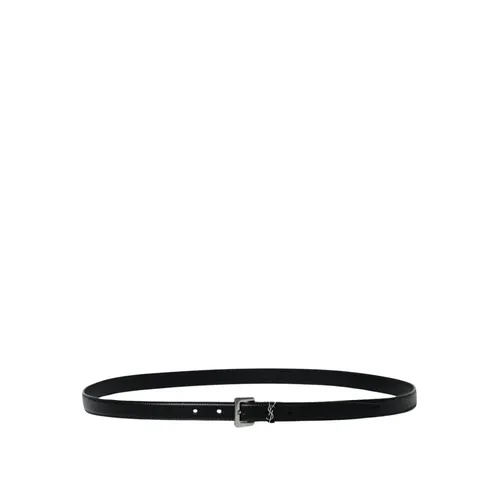 Black Leather Belt for Men - Saint Laurent - Modalova