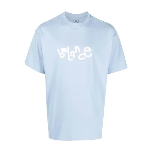 Graphic Print T-shirt Sky Blue - Objectsivlife - Modalova