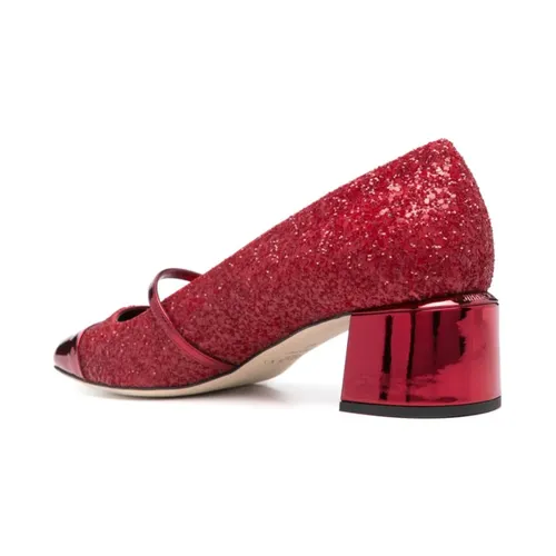 Red Pearl Glitter Calf Sandals - Jimmy Choo - Modalova