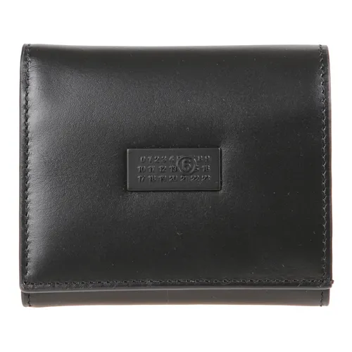 Snap Closure Leather Wallet with Coin Pocket - MM6 Maison Margiela - Modalova