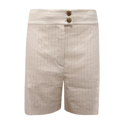 Linen Blend Bermuda Shorts - Pinko - Modalova