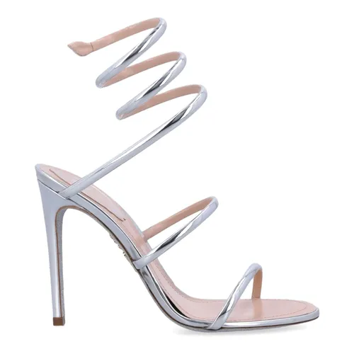 Silver Closed Toe Stiletto Sandal - René Caovilla - Modalova