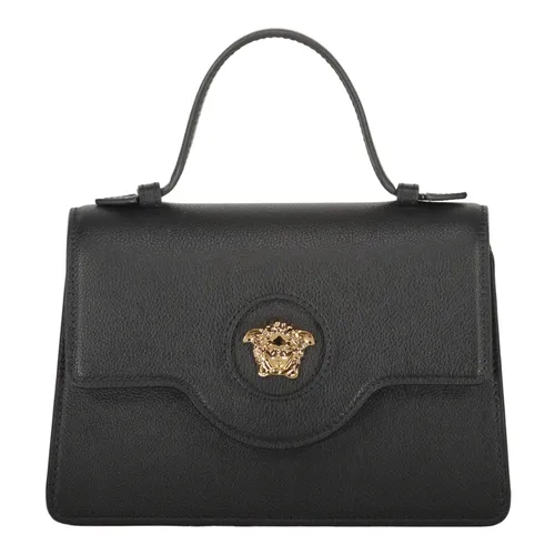 Mini Leather Bag with Push-Lock Closure - Versace - Modalova