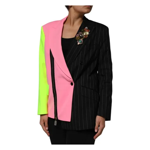 Patchwork Embellished Coat Jacket - Dolce & Gabbana - Modalova