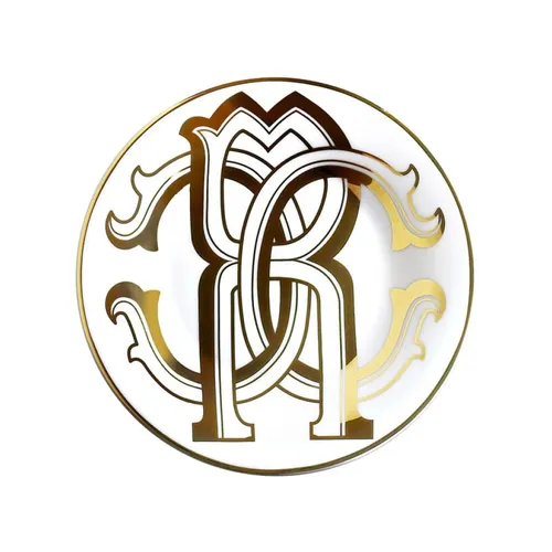 Gold Monogram Bread Plates Set - Roberto Cavalli - Modalova