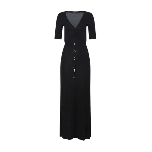 Schwarzes Kleid mit Kurzen Ärmeln und Gerüschtem Finish - Altuzarra - Modalova