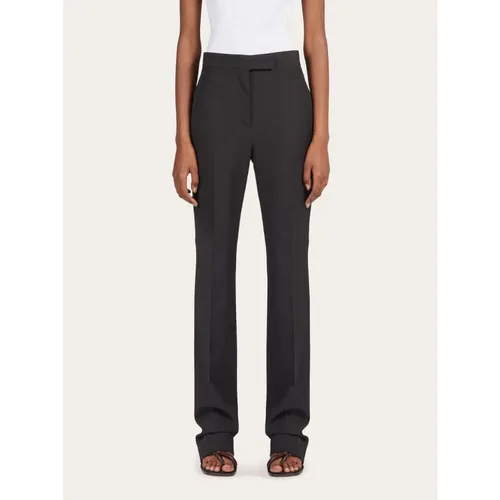 Black Wool Tailored Trousers - Ferragamo - Modalova