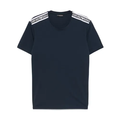 Blue Crew Neck T-shirts and Polos - Emporio Armani - Modalova