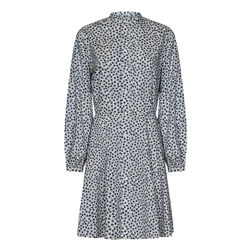 Blumiges, blaues Kleid mit Knopfverschluss - Polo Ralph Lauren - Modalova