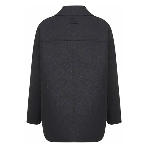 Grey Wool Double-Breasted Coat - Fendi - Modalova