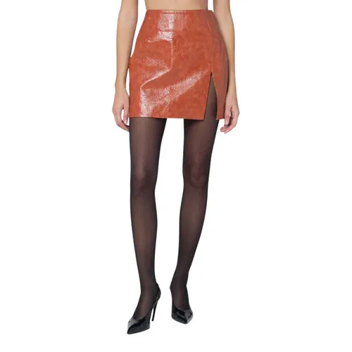 Brauner Lederrock mit Einzigartigem Stil - Andamane - Modalova