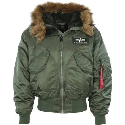 Stylish Hooded Bomber Jacket - Alpha Industries - Modalova