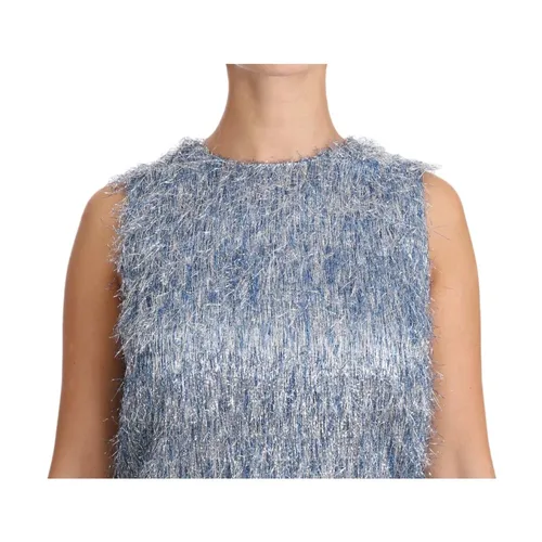 Abito Mini Frange Metalliche Senza Maniche ALine - Dolce & Gabbana - Modalova
