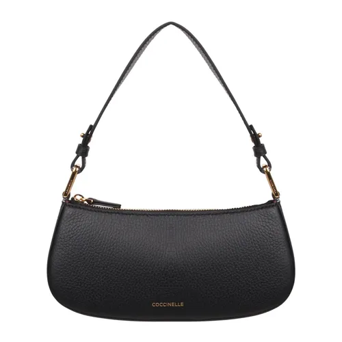 Grained leather shoulder bag with metallic detail - Coccinelle - Modalova